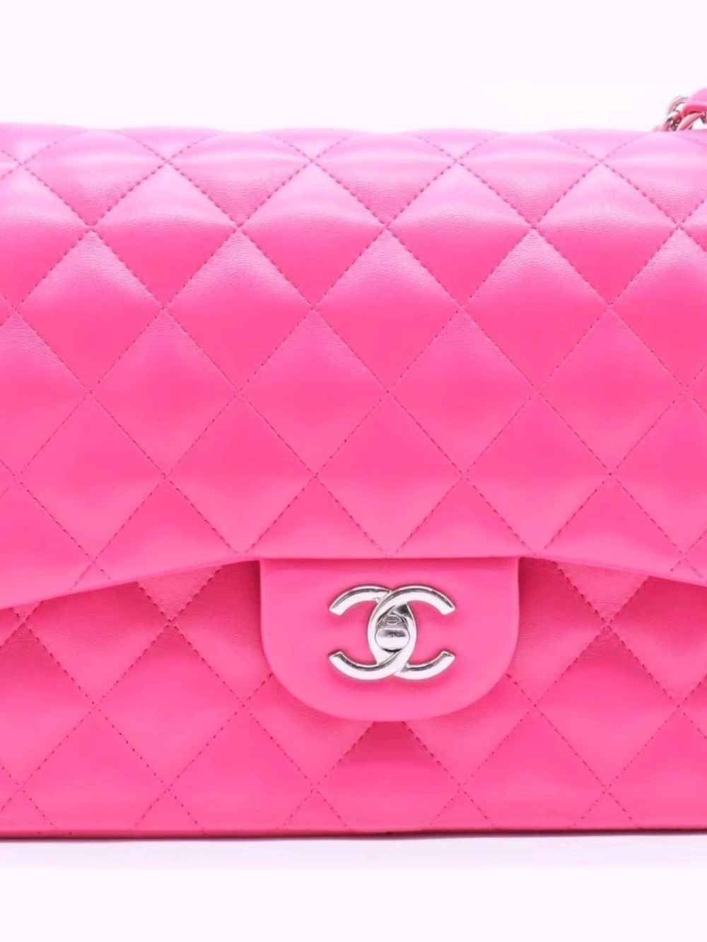 Chanel Pink Quilted Leather Jumbo Shoulder Bag